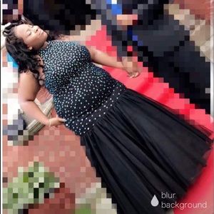 Plus size prom dress dress (black and iridescent)